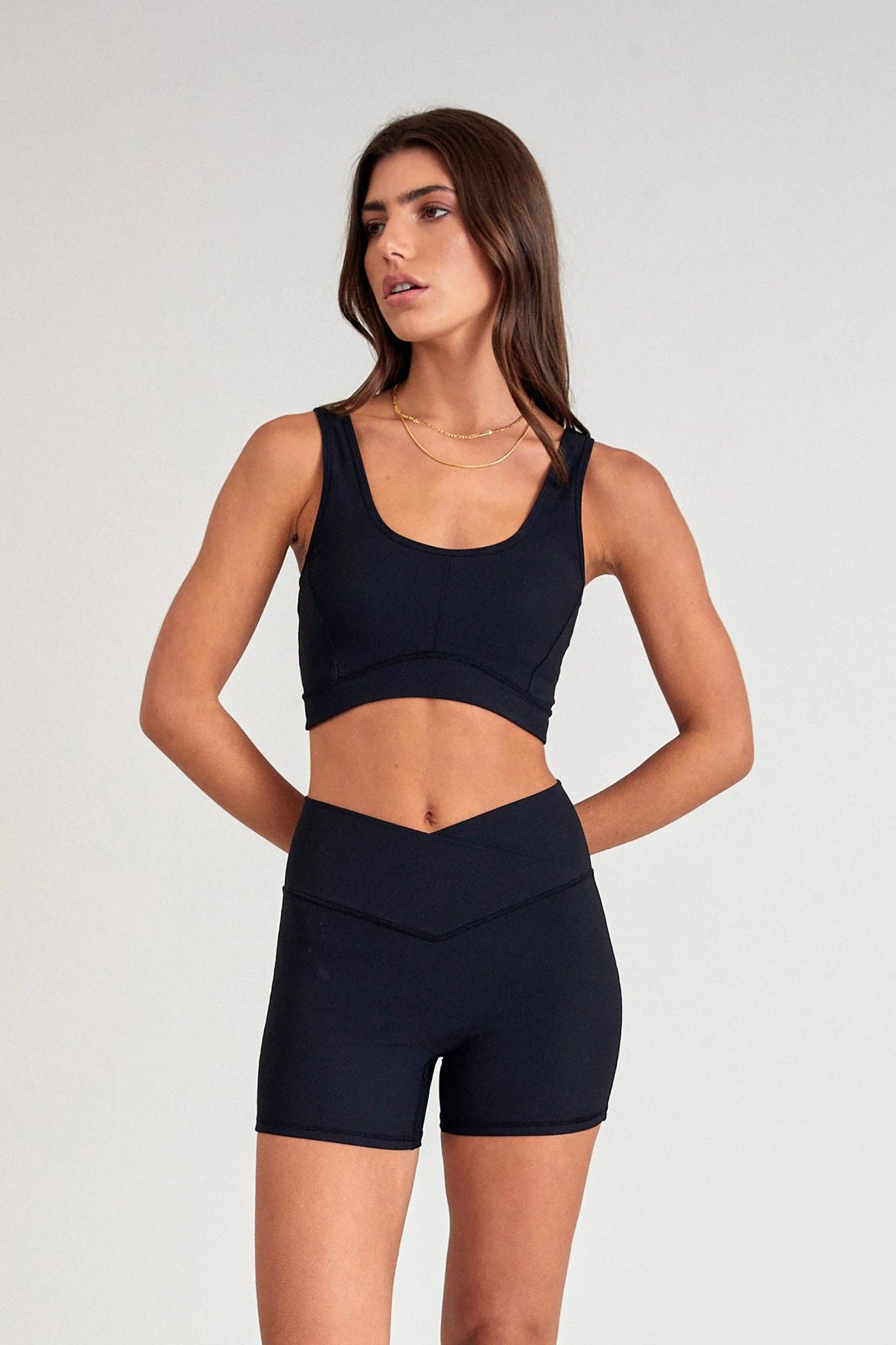 Eco Rib Contour Sports Bra | Black