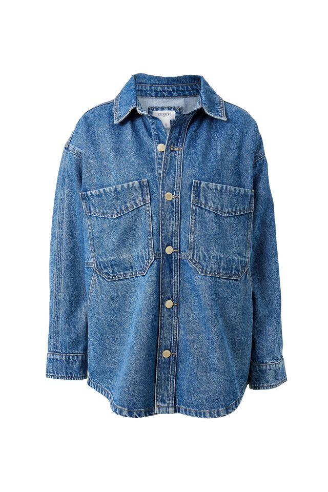 Denim Side Pocket Shacket