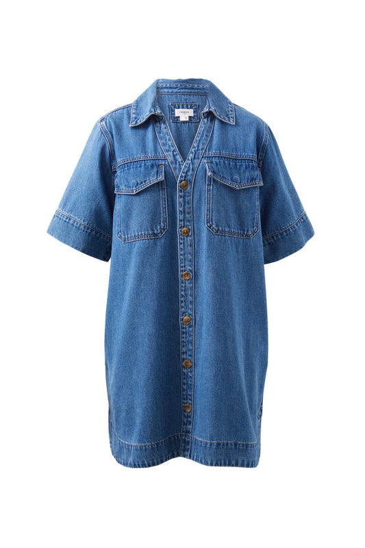 Relaxed Shirt Dress | Fresh Indigo