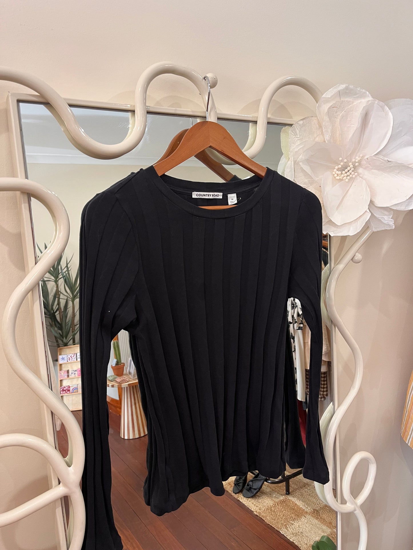 Country Road Black Knit Top - Size M