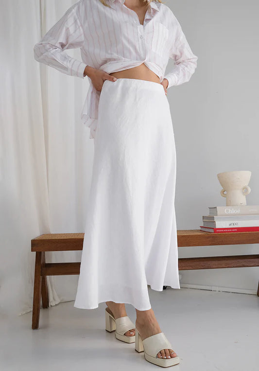 Zelda Slip Skirt | White