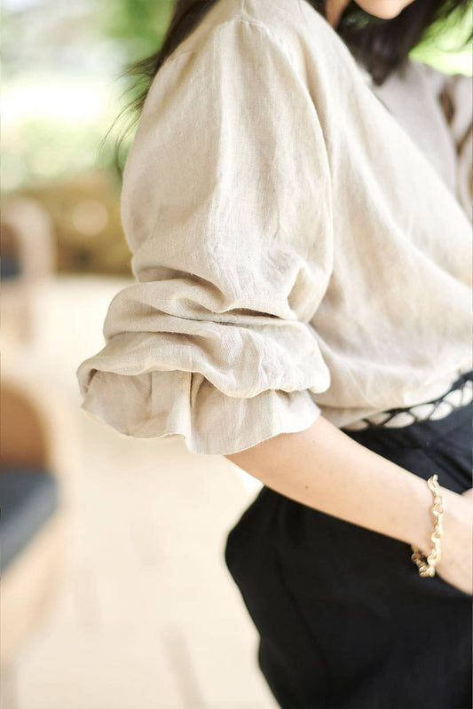 The Allegra Linen Blouse | Natural