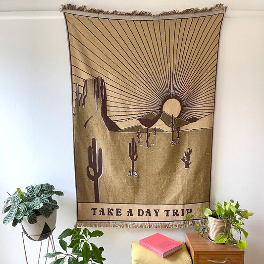 Take A Day Trip Tapestry Blanket