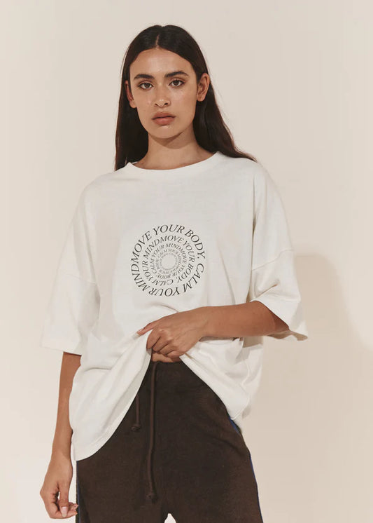 Oversized Hemp Circular Tee | Raw/Dark Brown