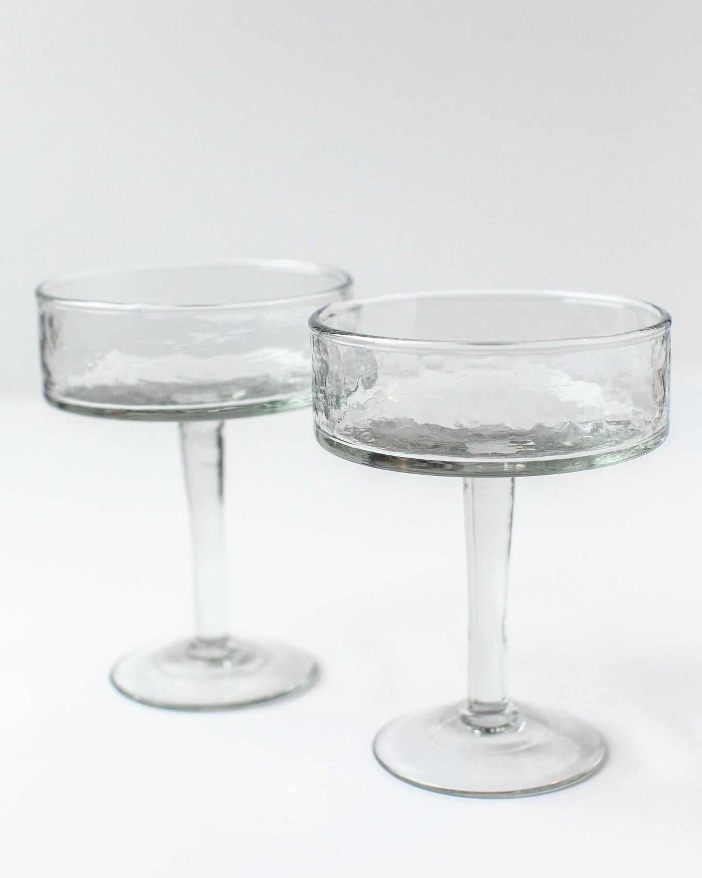 Handblown Hammered Coupe Cocktail Glass | Set of 2