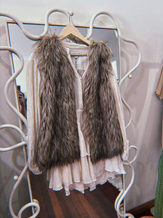 Country Road Faux Fur Vest | S