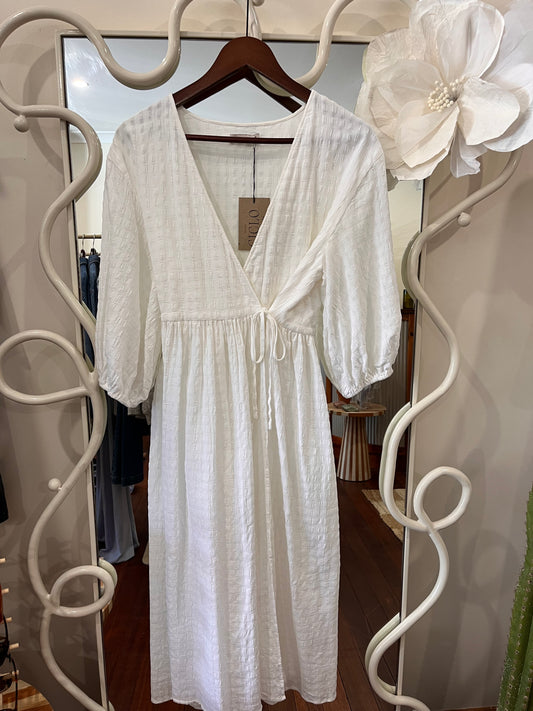 St Agni White Wrap Dress | Size M