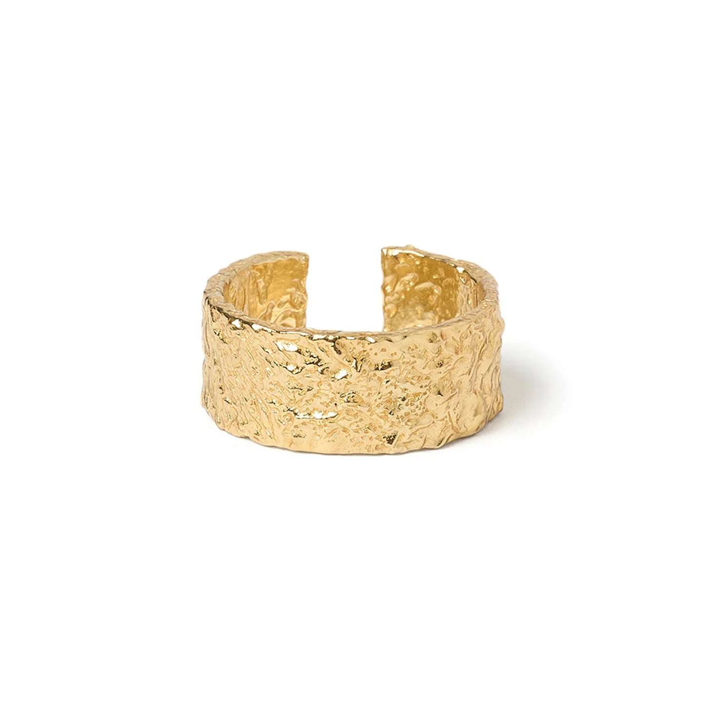 Eros Gold Textured Ring | Large