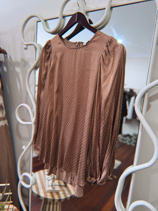 Witchery Mocha Spot Blouse | 16