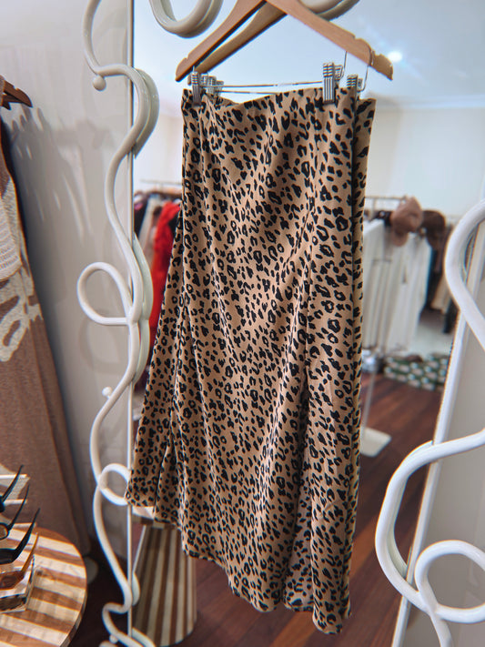 Leopard Slip Skirt | Size XS