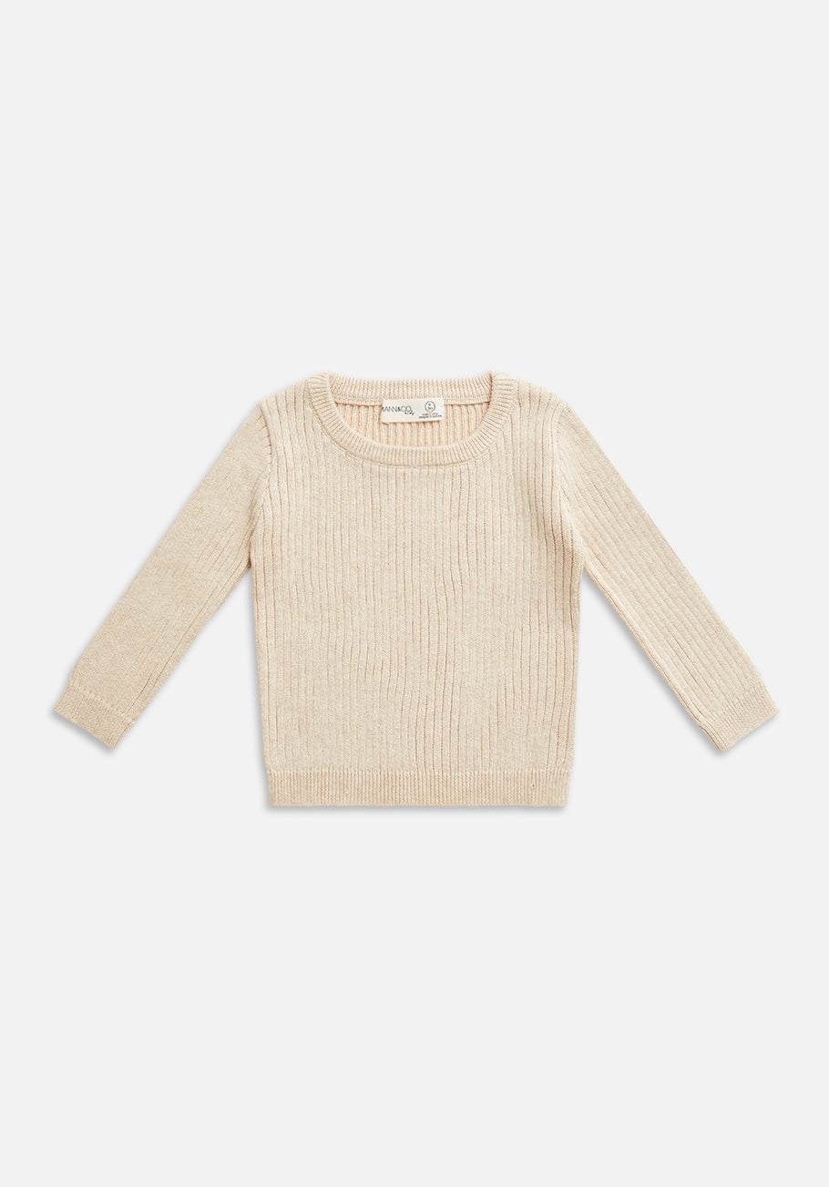 Texture Rib Long Sleeve | Truffle