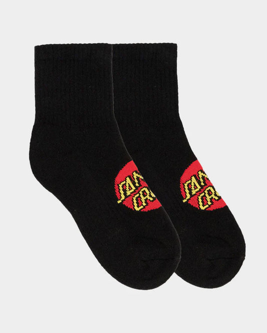 Classic Dot Youth Mid Crew Socks (2 Pack) | Black