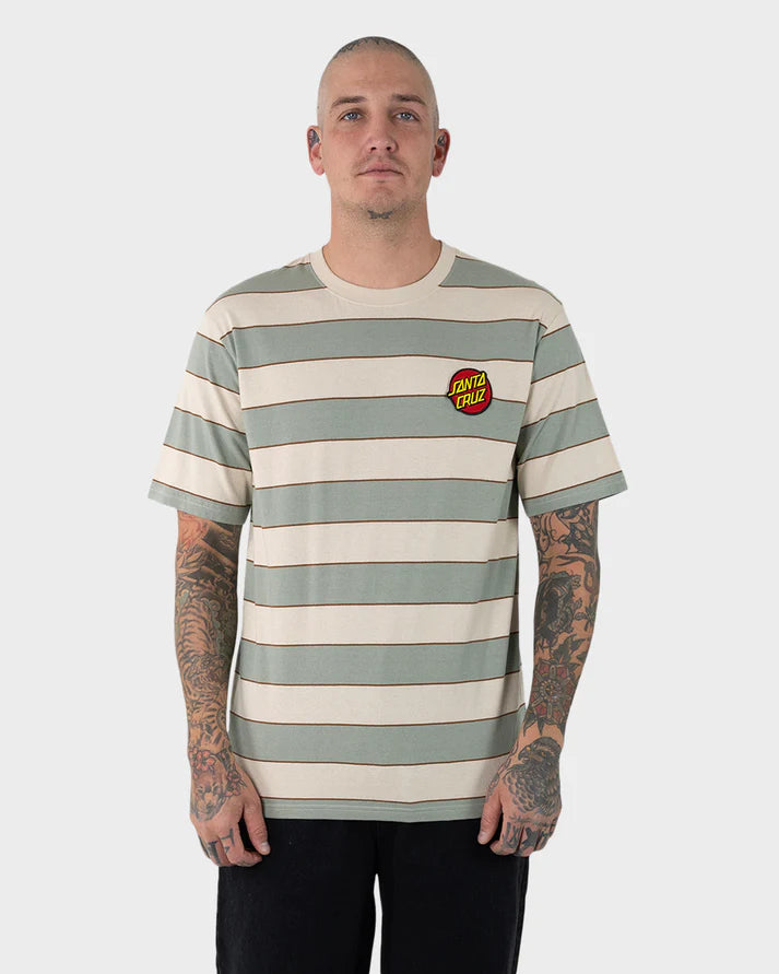 Classic Dot Patch Men's T-shirt | Khaki Stripe