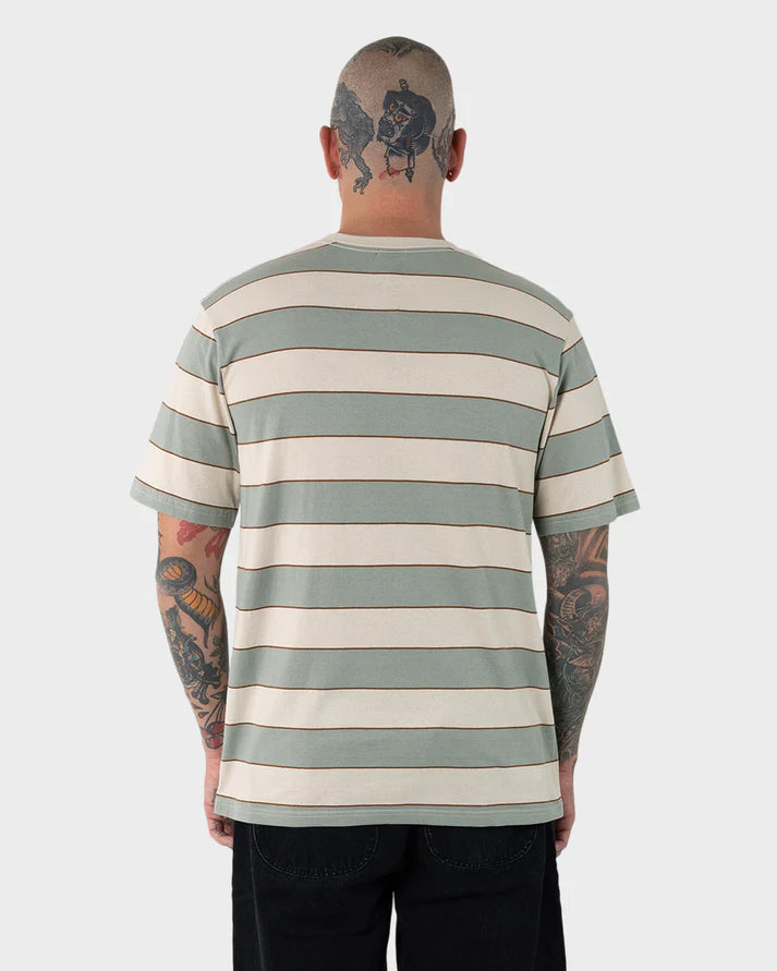 Classic Dot Patch Men's T-shirt | Khaki Stripe