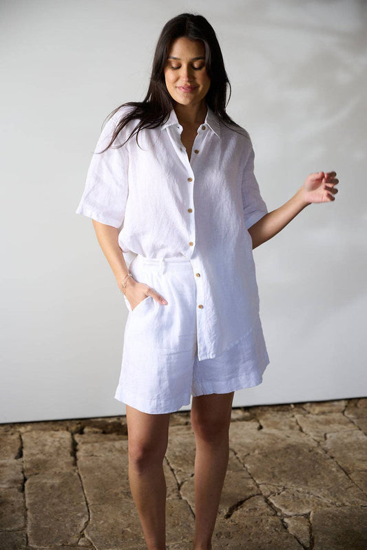 Capri Linen Shirt | White